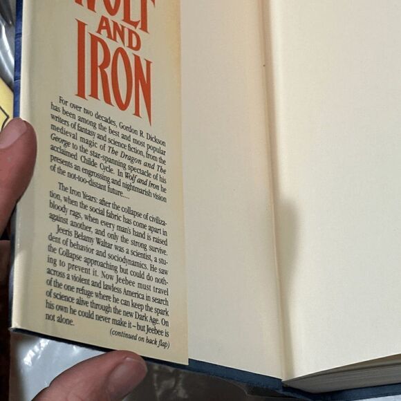 Wolf and Iron Hardcover 1st Edition 1st Printing 1990 by Gordon R. Dickson VG - Picture 5 of 11
